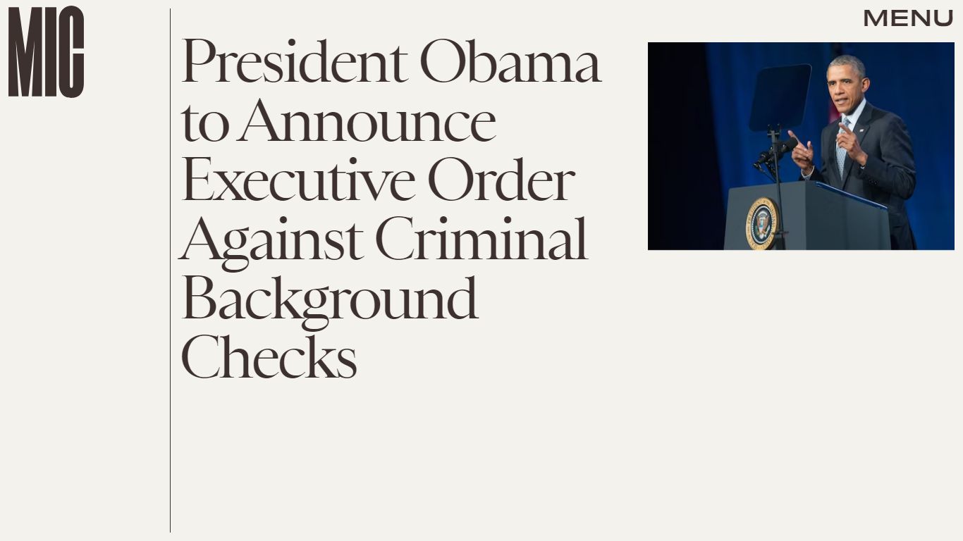 President Obama to Announce Executive Order Against Criminal Background ...